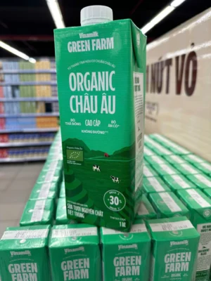 Sữa hữu cơ Vinamilk Organic có in chứng nhận hữu cơ châu âu