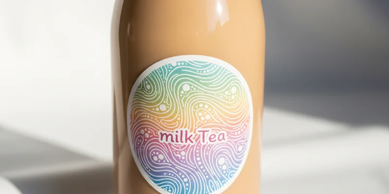 mẫu tem sticker, tem dán chai trà sữa đẹp
