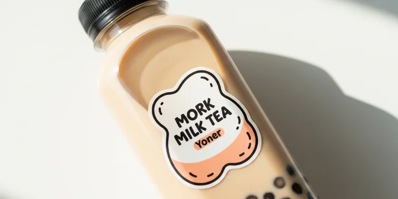 mẫu tem sticker, tem dán chai trà sữa đẹp