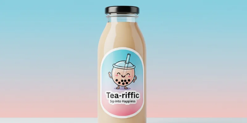 mẫu tem sticker, tem dán chai trà sữa đẹp